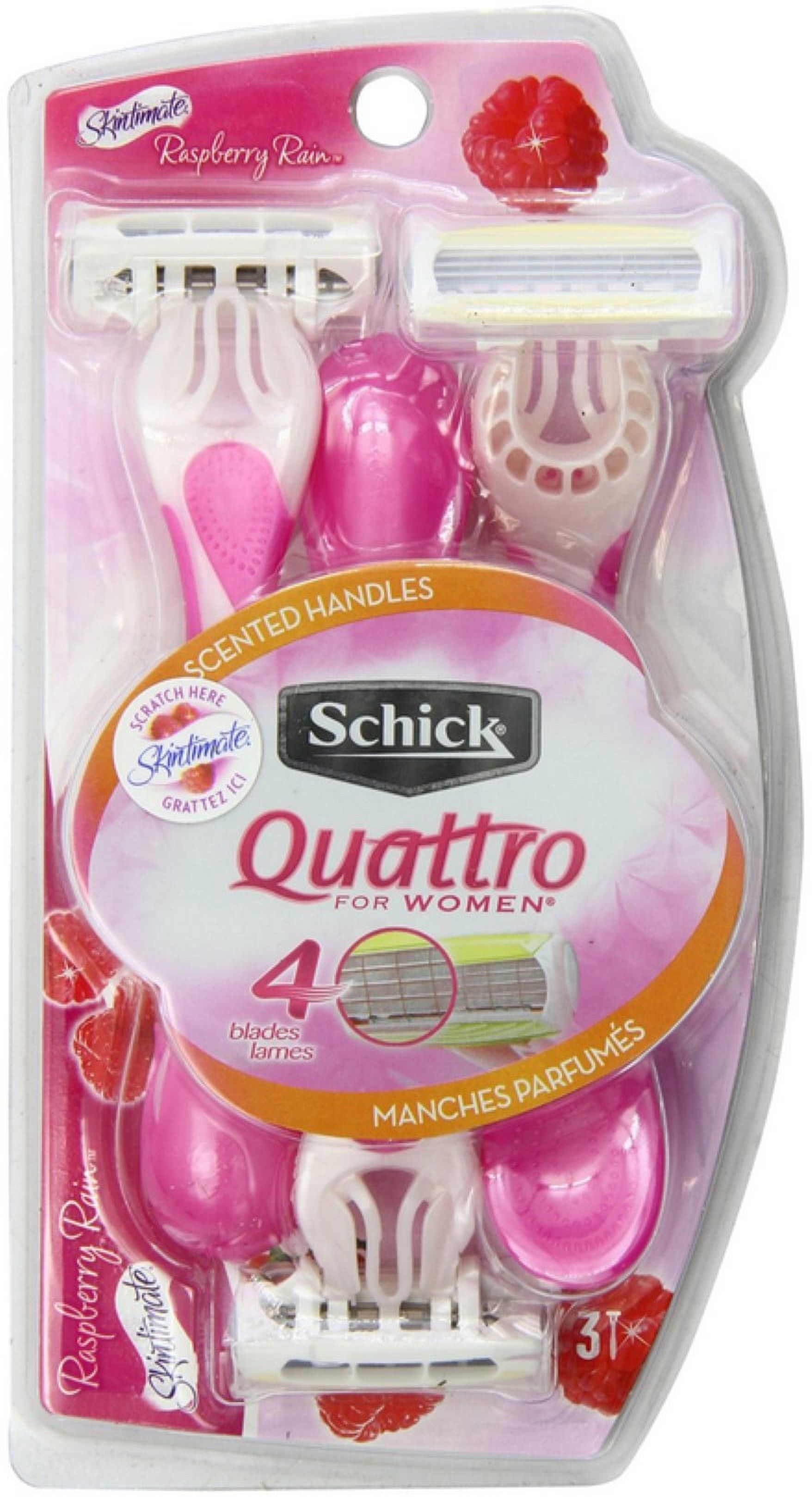 Schick Quattro for Women Disposable Razors Raspberry Rain - 3 ea - image 1 of 3