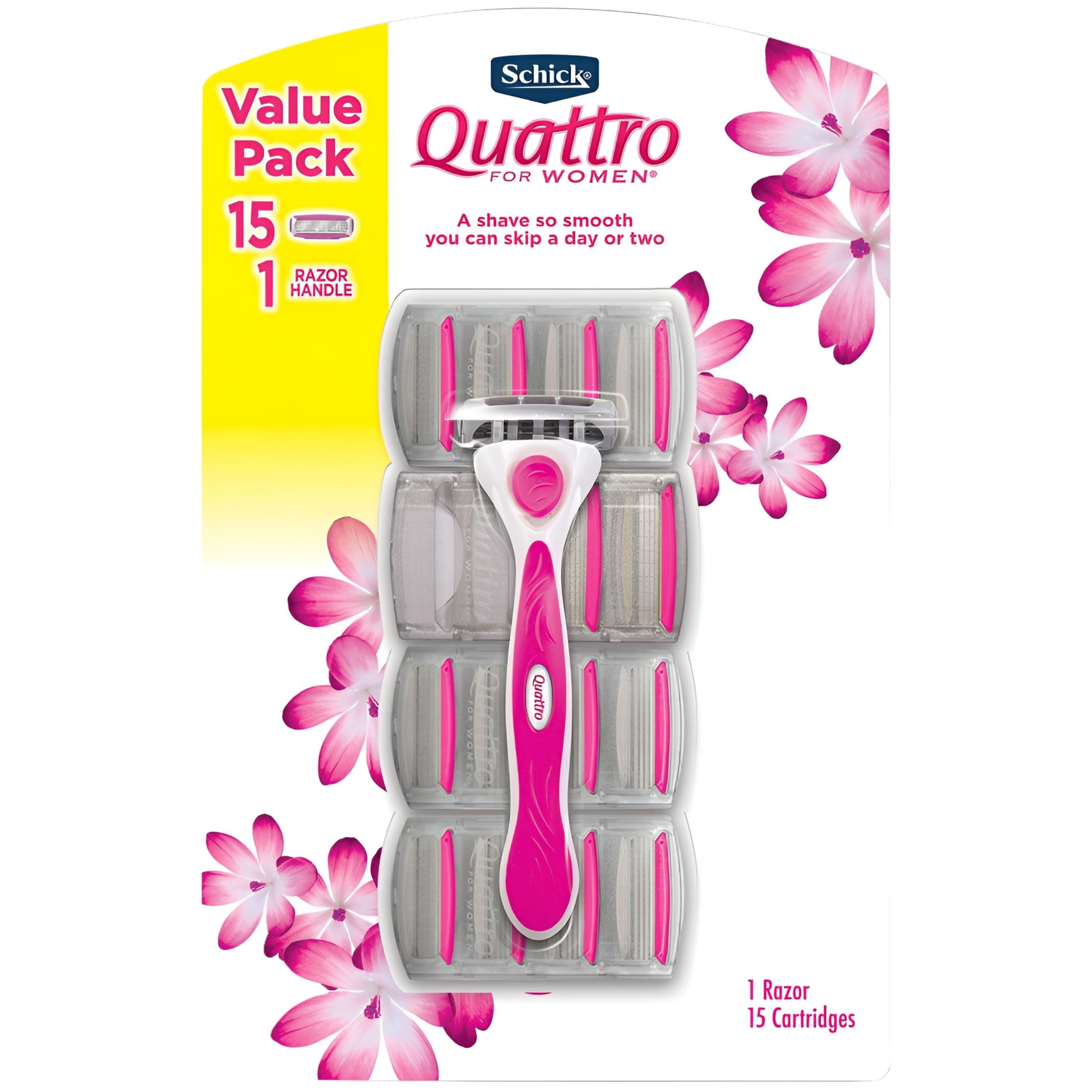 Schick Quattro for Women Value Pack (1 handle, 15 cartridges)