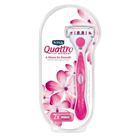 Schick Quattro for Women Razor Handle with 2 Refill Blade Cartridges