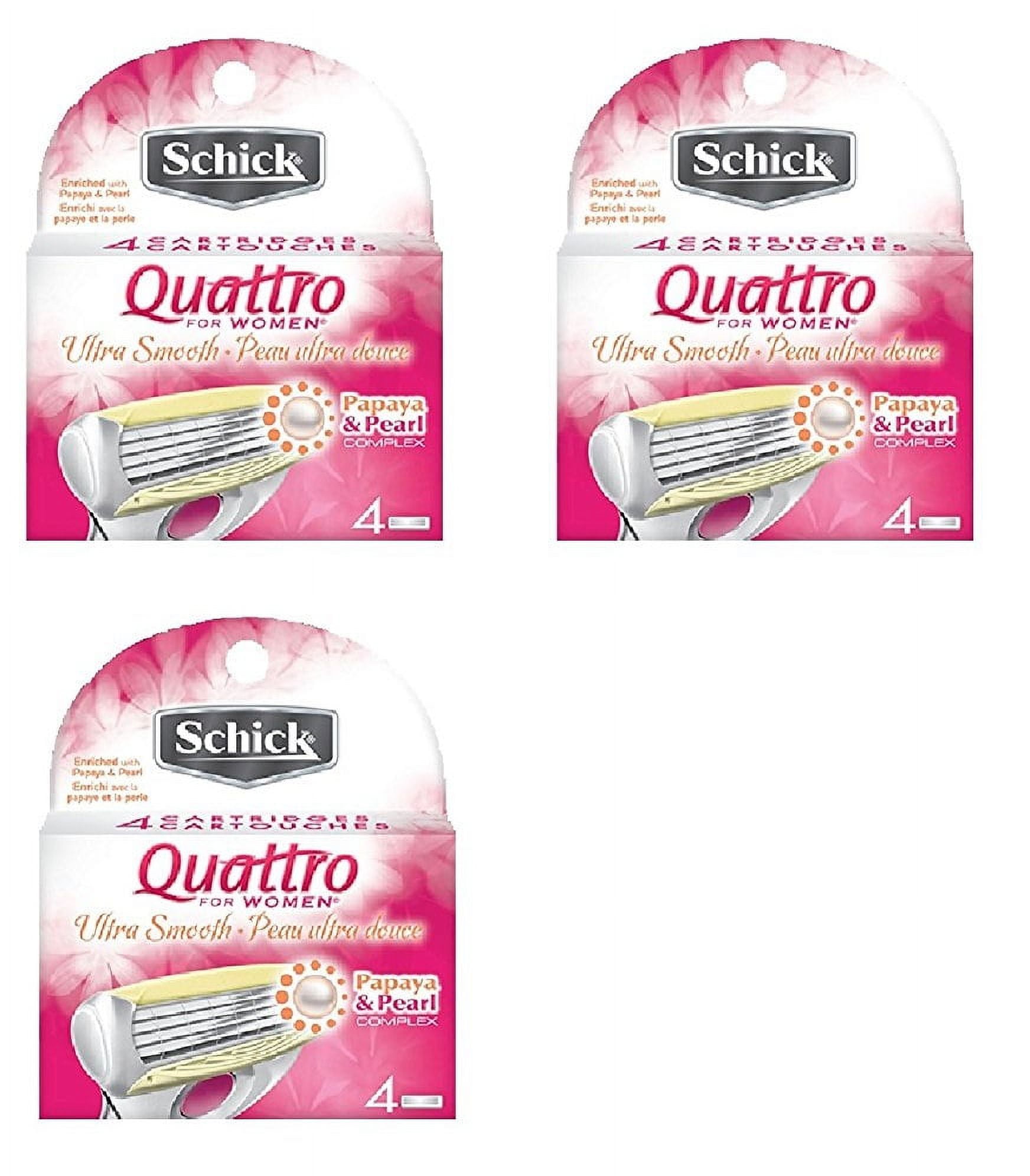 Schick Quattro for Women Razor Refill Blade Cartridges, Ultra Smooth, 4