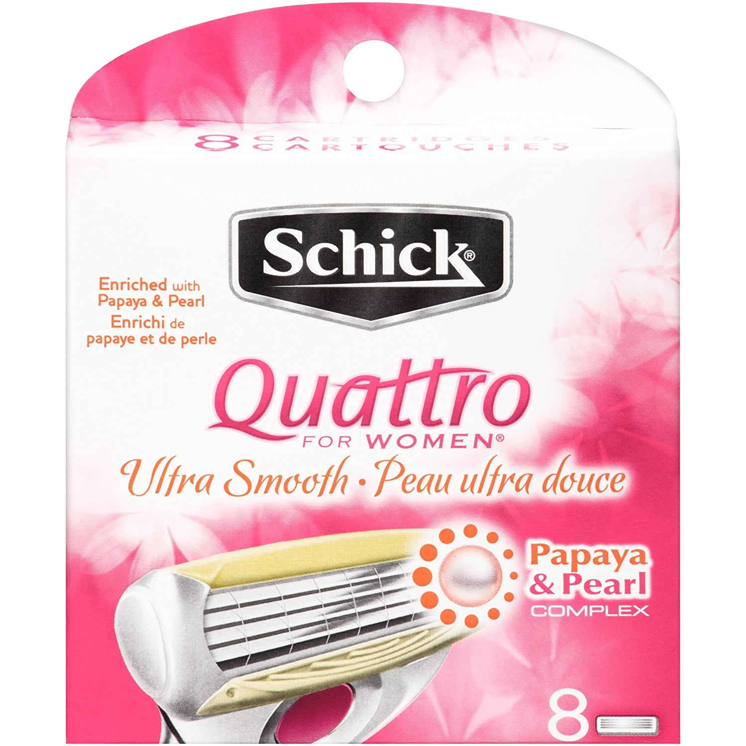 Schick Quattro for Women Razor Refill, Ultra Smooth, 4 Count Each (Pack of 2)