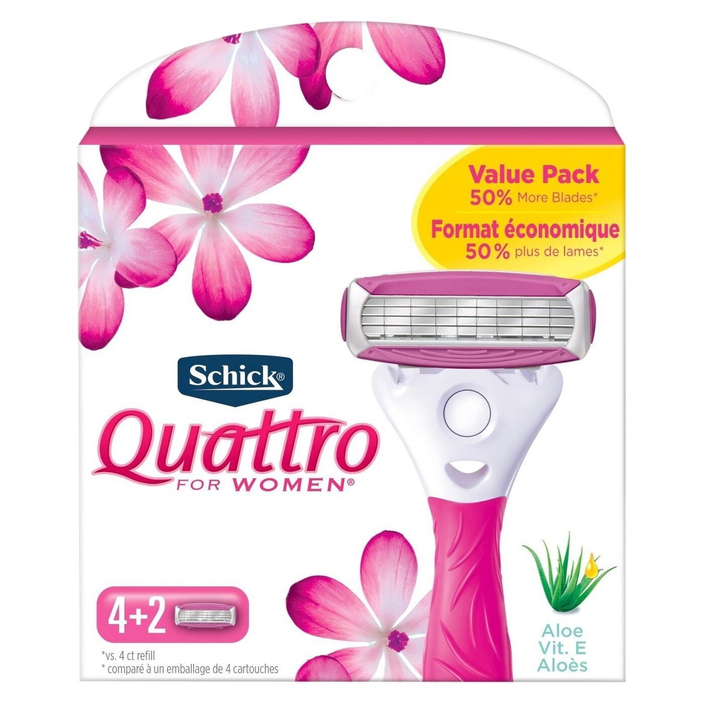Schick Quattro for Women Refill Razor Blade Cartridges, 6 ct - Walmart.com