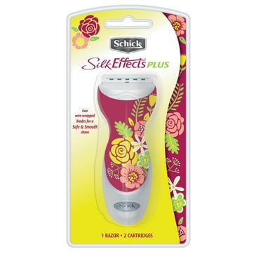 Schick Silk Effects Plus Women's Razor, 1 Razor Handle and 2 Refills