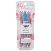 Schick Silk Touch-Up Multipurpose Exfoliating Dermaplaning Tool, Eyebrow Razor, and Facial Razor with Precision Cover, 3 Count