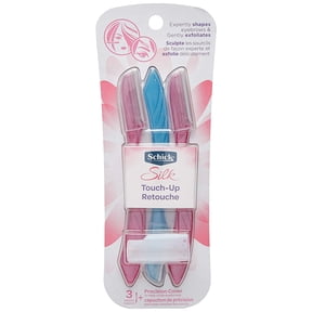 Schick Silk Touch-Up Multipurpose Exfoliating Dermaplaning Tool, Eyebrow Razor, and Facial Razor with Precision Cover, 3 Count