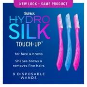 Schick Hydro Silk Touch-Up Manual Dermaplaning Razor with Precision Cover, 3 Ct, Women’s Face Razor