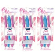 Schick Hydro Silk Touch-up Multipurpose Exfoliating Face Razor and Eyebrow Shaper with Precision Cover, 9 Ct