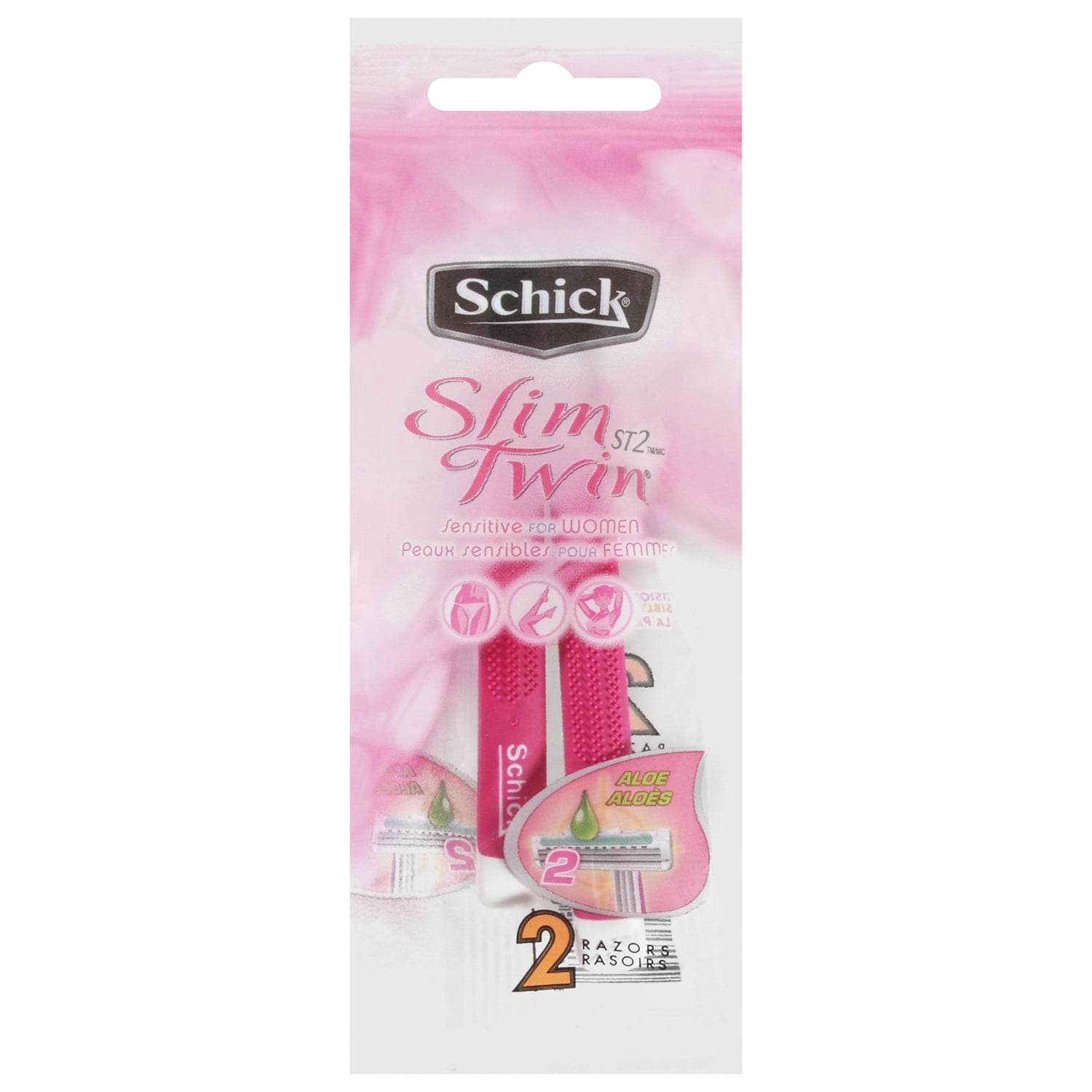 Schick Slim Twin ST 2 Disposable Razors for Women Sensitive Skin ...