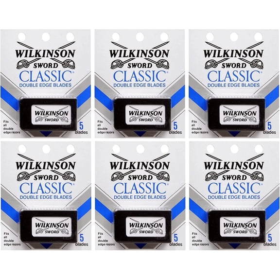 Schick Wilkinson Sword Double Edge Single Razor Cartridge, 5 Blades (6 Pack)