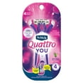 thumbnail image 1 of Schick Womens Quattro Razor Exotic Violet Blooms 4 Count 2 Pack, 1 of 9