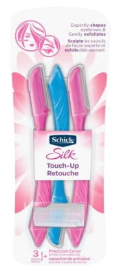 Schick Womens Silk Touch-Up Eyebrow Razor 3 Count (Pack of 3)