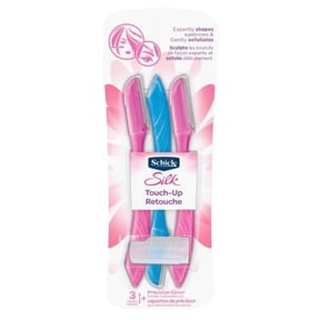 Schick Womens Silk Touch-Up Eyebrow Razor 3 Count (Pack of 3)