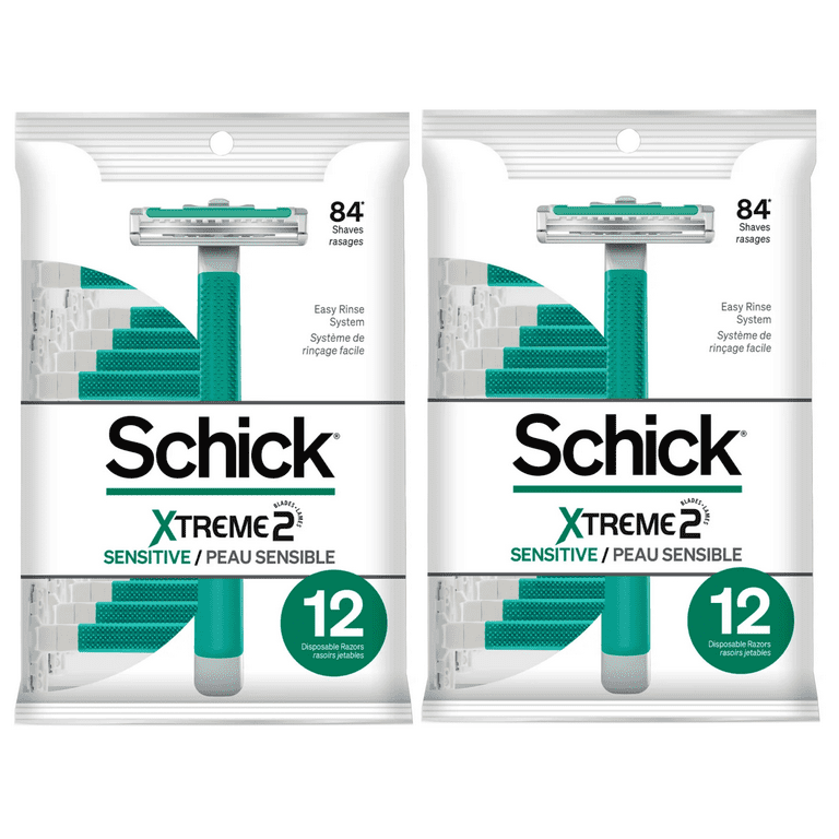 Schick Xtreme 2 Blade Sensitive Skin Disposable Razors for Men