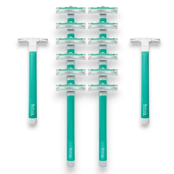 Schick Xtreme 2-Blade Sensitive Men's Disposable Razors, 15 ct NEW, Bulk - With Vitamin E Strips, Non Slip Handle