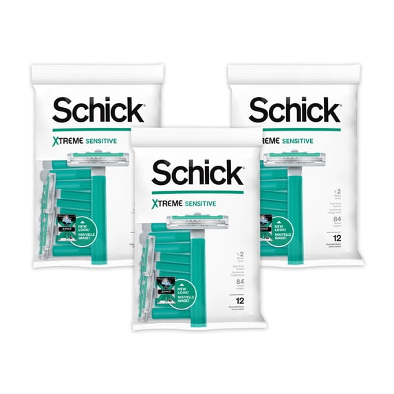 Schick Xtreme 2 Sensitive Disposable Razor, 12 count (Pack of 3)