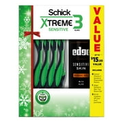 Schick Xtreme 3-Blade Disposable Razor Men's Gift Set, Includes 8 Men's Razors & 1 Edge Shave Gel