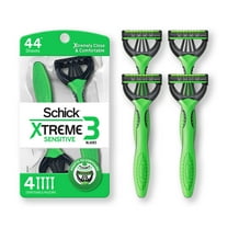 Schick Xtreme 3 Blade Disposable Razors for Men, 4 Ct, Men's Sensitive Skin Manual Razors
