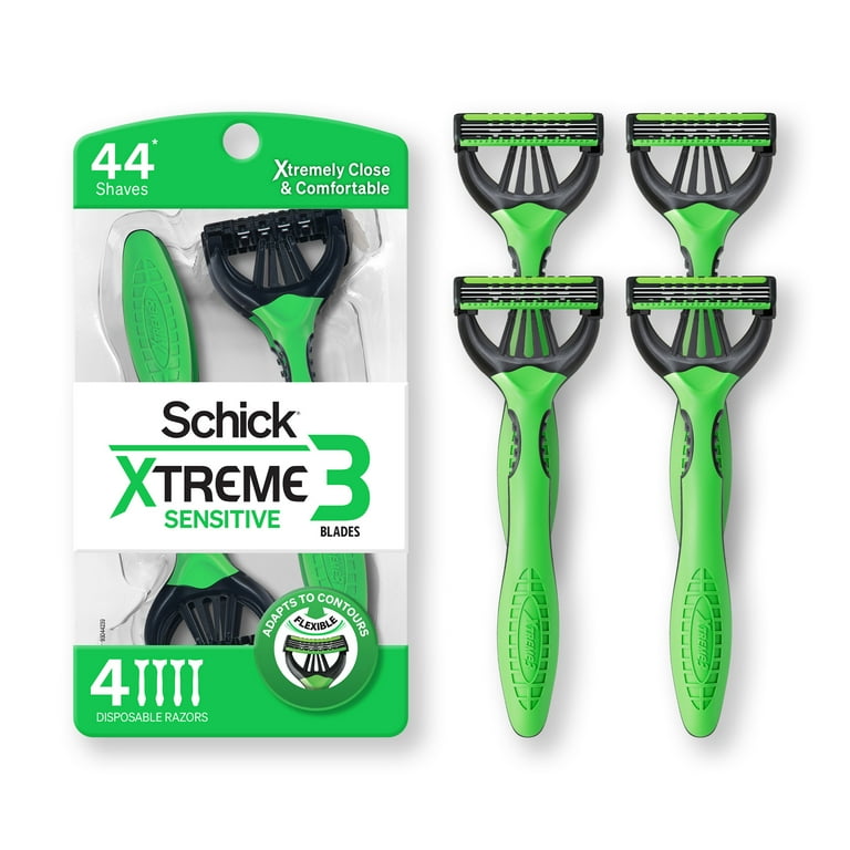 Schick Xtreme 3 Sensitive 3 Blade Disposable Razors for Men, 4ct