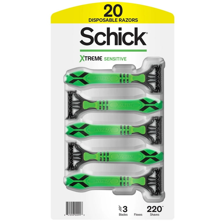 新しいスタイル Disposable Pack Value 3 Xtreme Schick Razors Sensitive for スノーボード