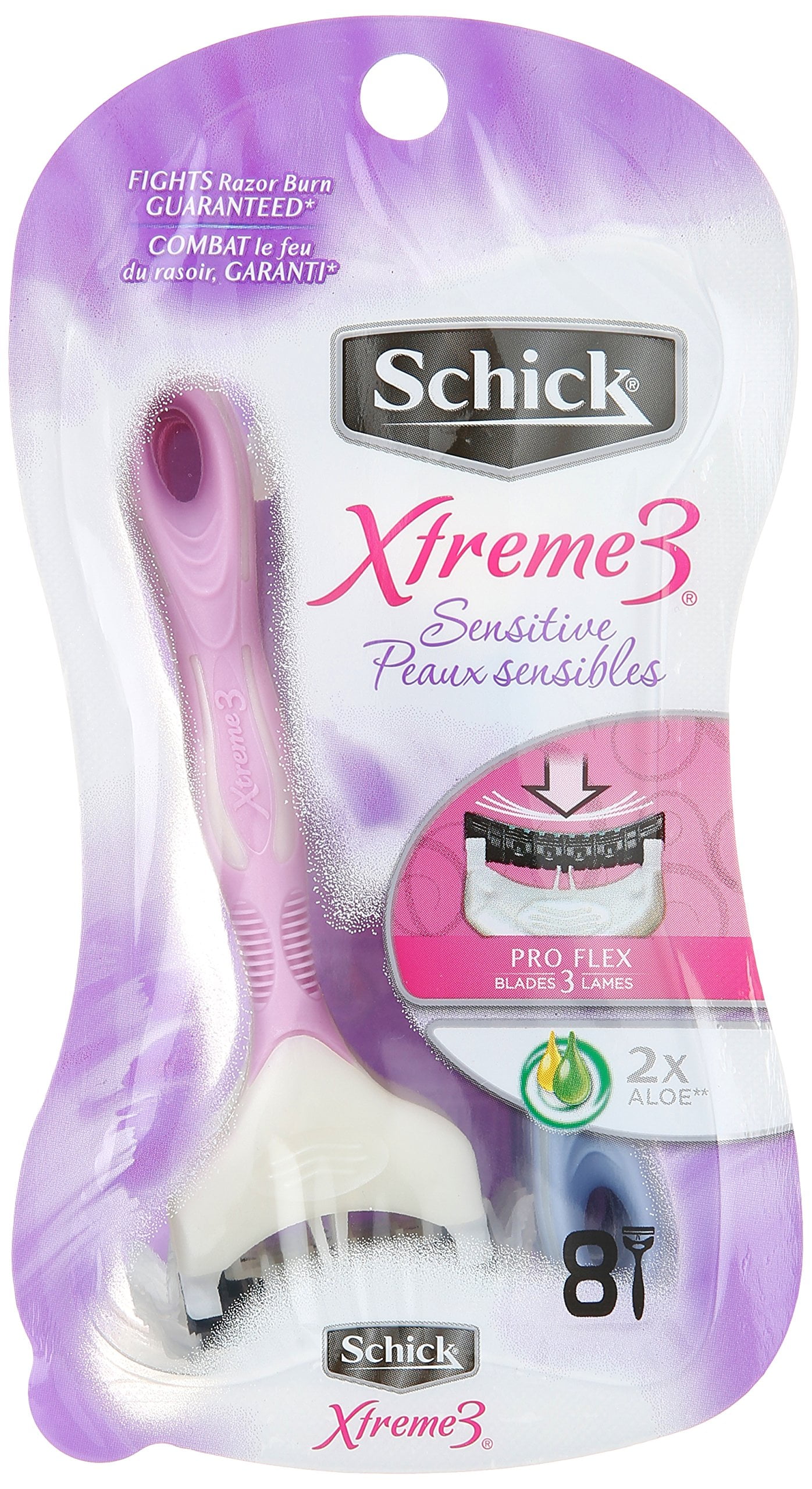 Schick Xtreme 3 Disposable Razors For Women Sensitive Skin Shaving