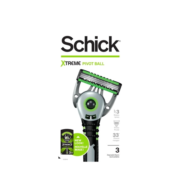 Schick Xtreme3 Pivot Ball Men's Disposable Razors, 3 Ct