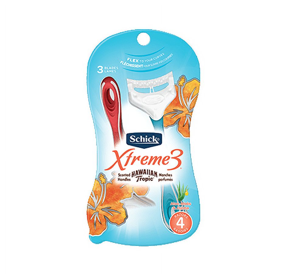 Schick Xtreme3 Women's Hawaiian Tropic Scented Disposable Razors - 4 Count - image 1 of 2