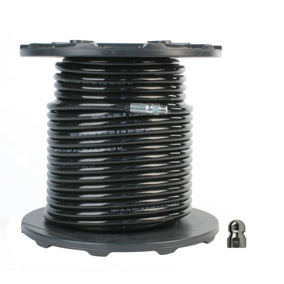 Schieffer 3/8" x 200' 4000 PSI Thermoplastic Sewer Jetter Hose & 6.5 Nozzle