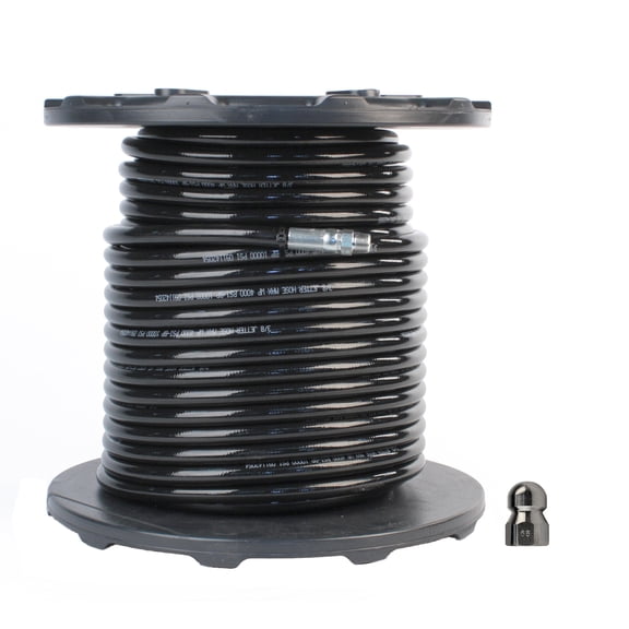 Schieffer 3/8" x 250' 4000 PSI Thermoplastic Sewer Jetter Hose & 6.5 Nozzle