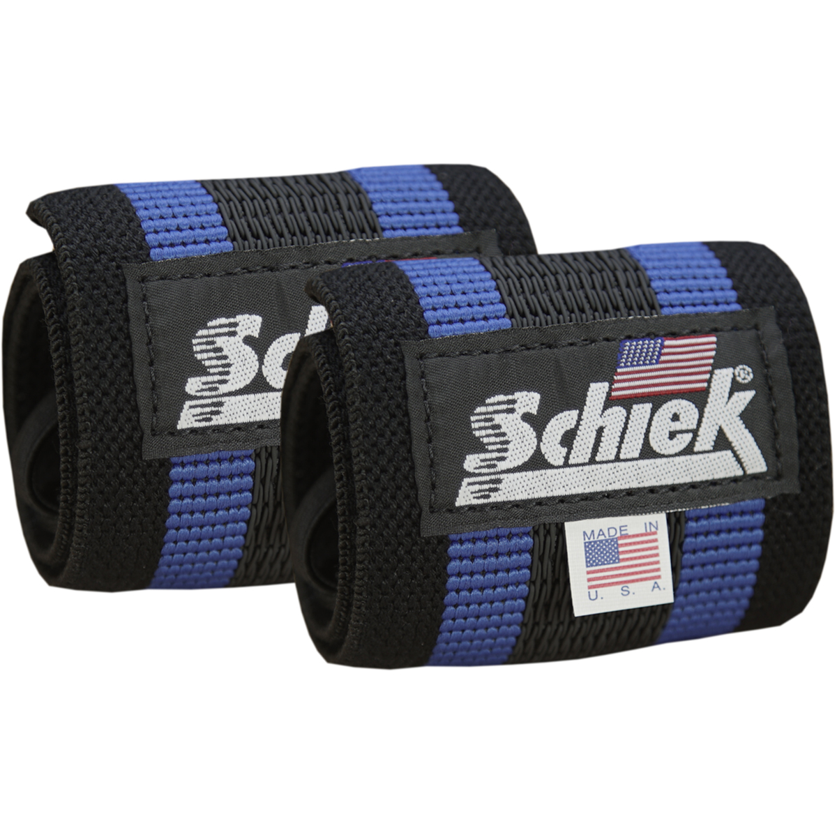 Schiek Sports Blue Line Heavy-Duty Reinforced Wrist Wraps - 18" - Black/Blue - image 1 of 3
