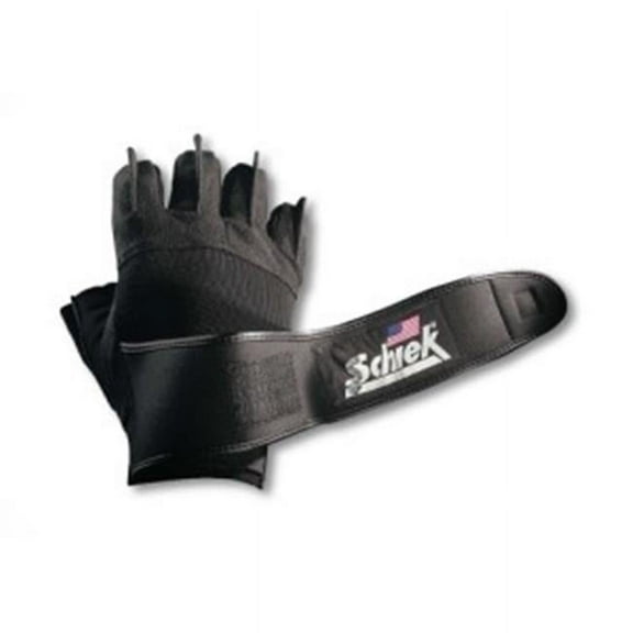 Schiek Sports Platinum 3/4 Finger Wrist Wrap Lifting Gloves - Large - Black/Gray