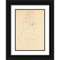 thumbnail image 1 of Schiele, Egon 11x14 Black Ornate Wood Framed with Double Matting Museum Art Print Titled - Couple Embracing, 1 of 4