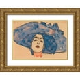 thumbnail image 1 of Schiele, Egon 14x11 Gold Ornate Wood Framed with Double Matting Museum Art Print Titled - Eva Freund in Blue Hat, 1 of 4