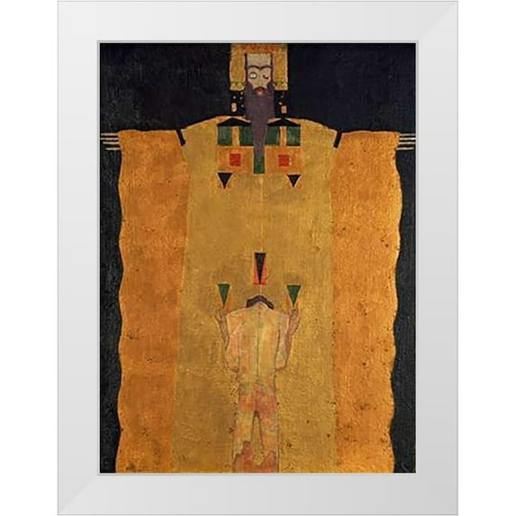 Schiele, Egon 14x18 White Modern Wood Framed Museum Art Print Titled - Vor Gottvater Knieender Jungling