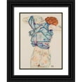 thumbnail image 1 of Schiele, Egon 19x24 Black Ornate Wood Framed with Double Matting Museum Art Print Titled - Woman Undressing, 1 of 4