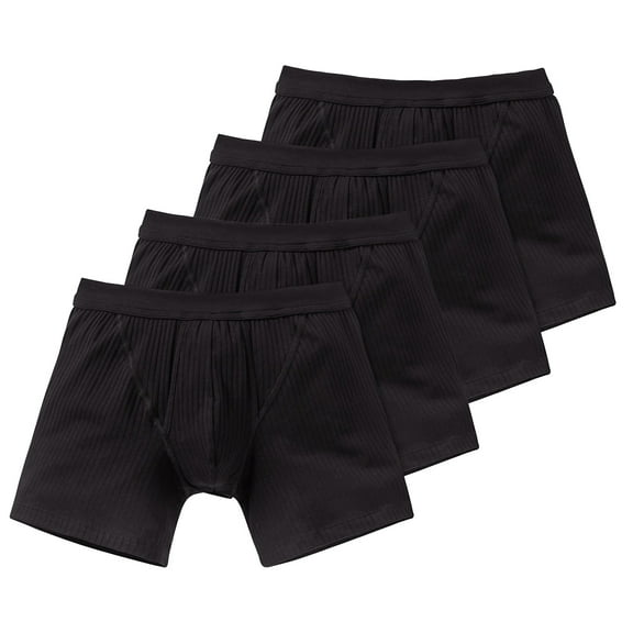 Schiesser Men Boxer Shorts Cotton Black M