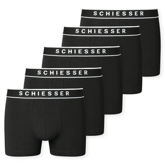 Schiesser Men Boxer Shorts Cotton Black Xxl
