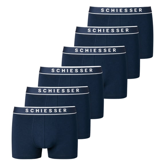 Schiesser Men Boxer Shorts Cotton Blue Xl