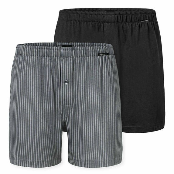 Schiesser Men Boxer Shorts Cotton Grey M