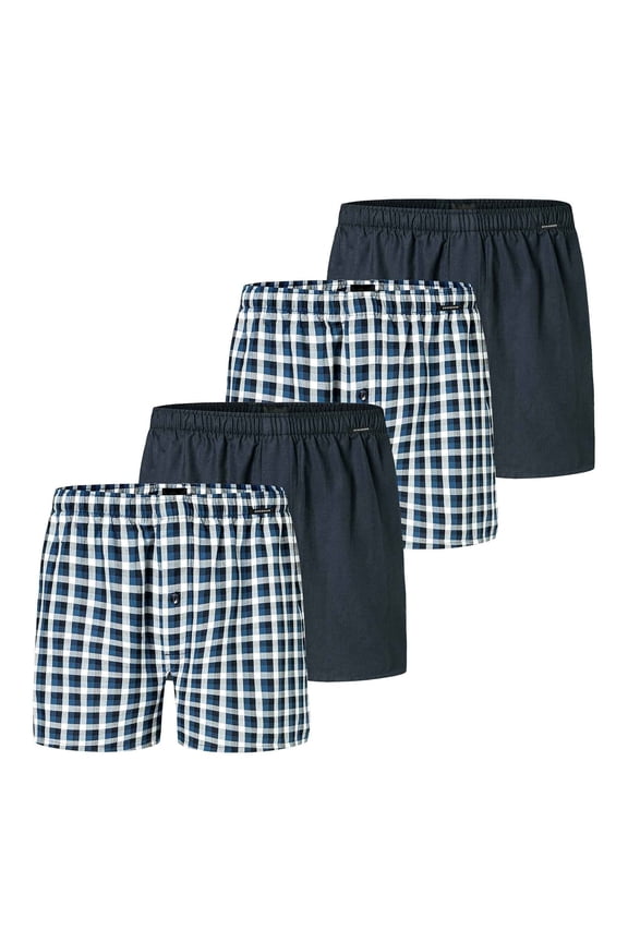 Men Web Boxer Shorts Cotton Blue M