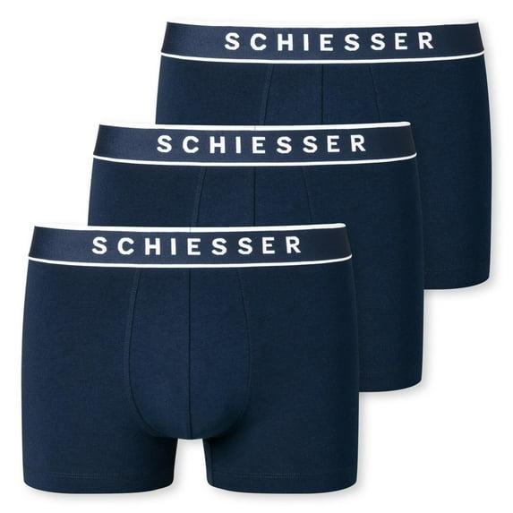 Schiesser Men's Shorts 3-Pack - Series "95/5", Logo Waistband, S-Xxl Dark Blue M (Medium)