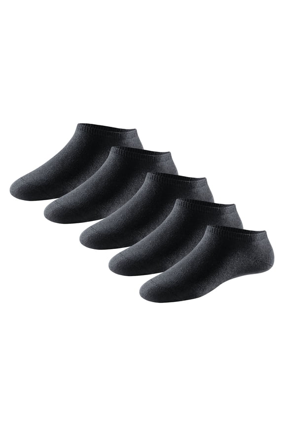 Men's Sneaker Socks, 5-Pack - ‘Bluebird’, Cotton Blend Black 39-42 (Uk 6-8)