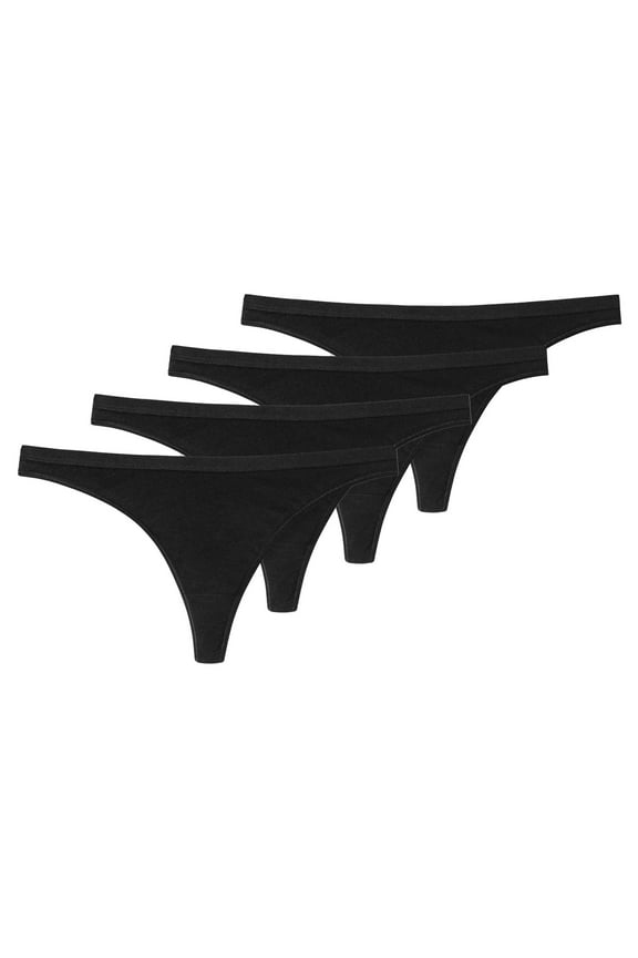 Women String Cotton Black Xl