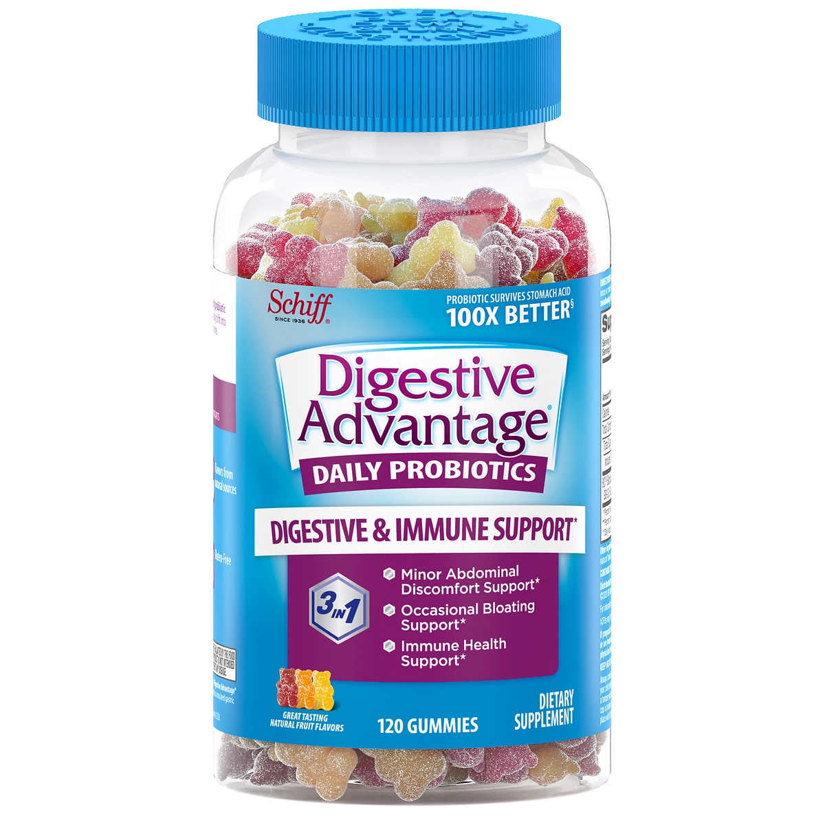 Schiff Digestive Advantage Probiotic, 120 Gummies - Walmart.com