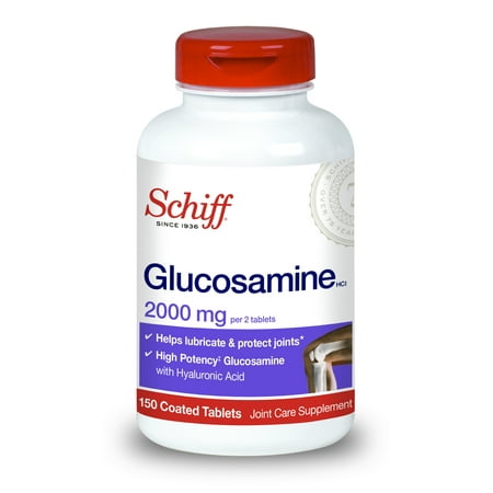 Schiff Glucosamine + Hyaluronic Acid Tablets, 2000 Mg. 150 Ct