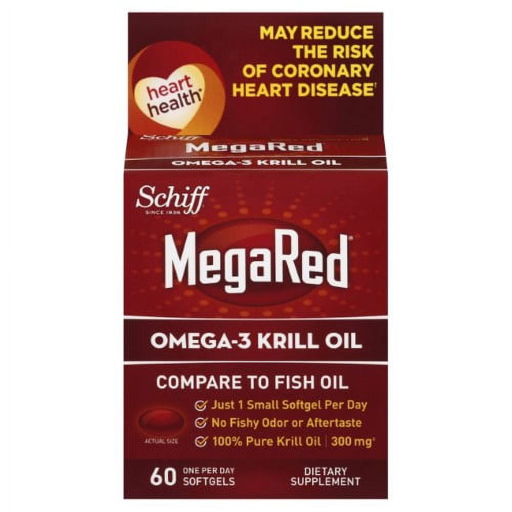 Schiff Megared Omega 3 Krill Oil Schiff MegaRed Omega-3 - Krill Oil 350 Mg Fatty Acids, EPA & DHA - 60.0