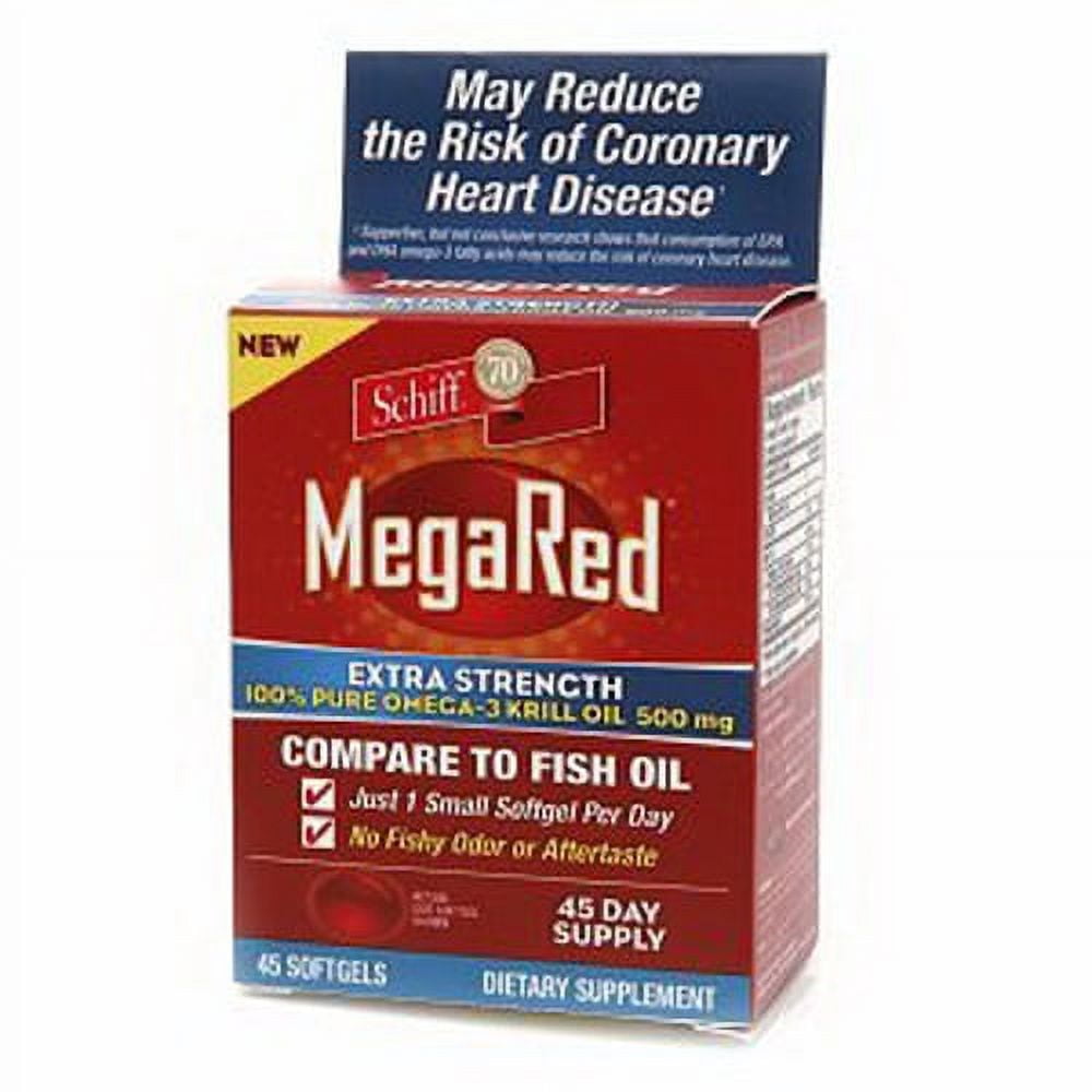 Schiff Megared Omega 3 Krill Oil Schiff Megared Extra Strength 100% Pure Omega-3 Krill Oil 500Mg, 45 Ea