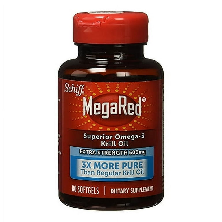 Schiff Megared Superior Omega 3 Krill Oil Extra Strength 500 Mg Softgels,  80 Ea, 3 Pack