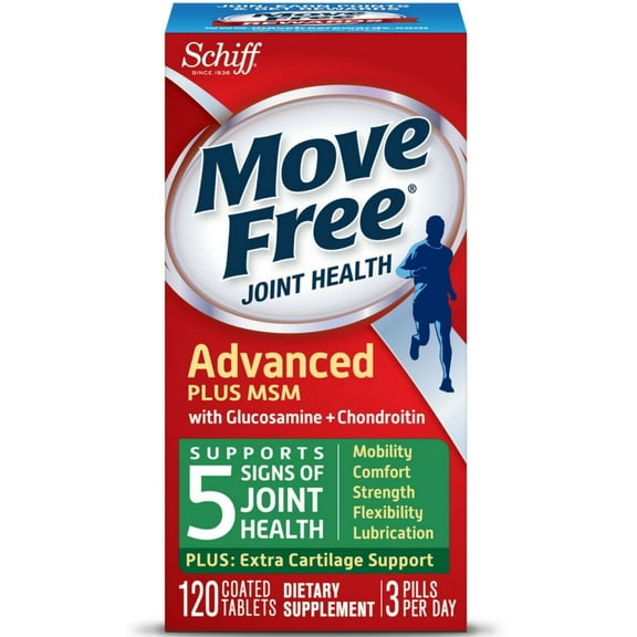 Schiff Move Free Advanced Joint Health with Glucosamine & Chondroitin Tablets, 120 Ct, 2 Pack