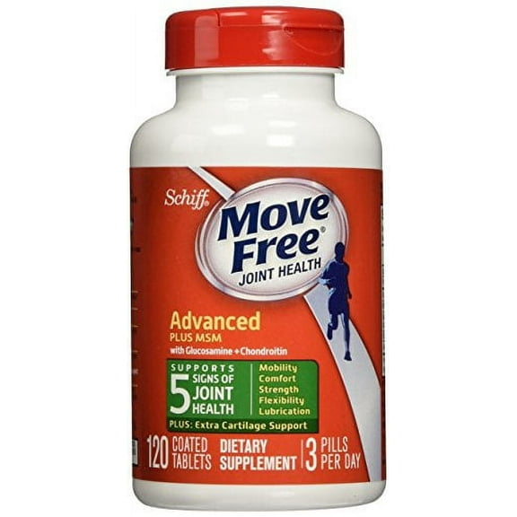 Schiff Move Free Advanced Plus Joint Health with MSM Tablets, 120 Ct, 2 Pack