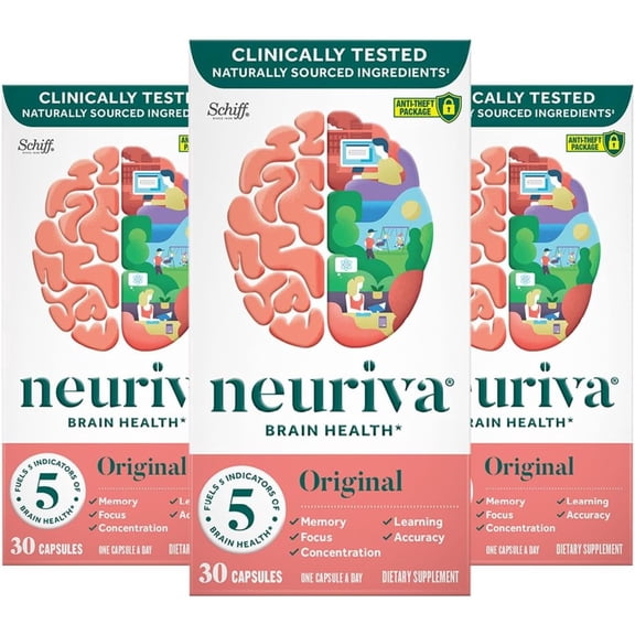 Schiff Neuriva Original Brain Performance Capsules, 30 Ea, 3 Pack